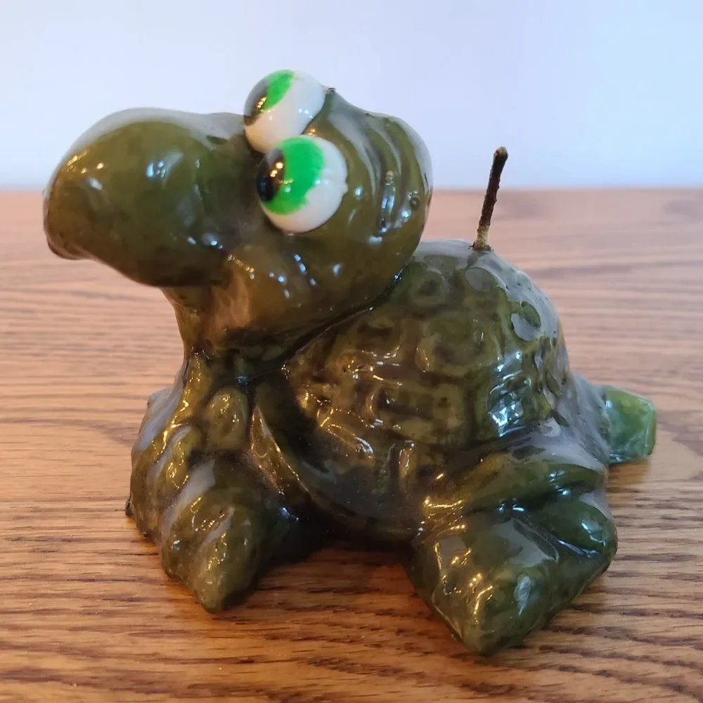Vintage Turtle Candle - Novelty Wax Candle - Comic Turtle - Vintage Rare Unique